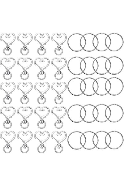 GENERAL Hastib Silver Heart-Shaped Clasps ® , Rotating D Shape Ring Design, A...