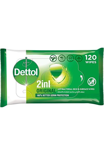 Dettole ديتول الأصلي 2 في 1 مناديل مضادة للبكتيريا للبشرة والأسطح لحماية أفضل...