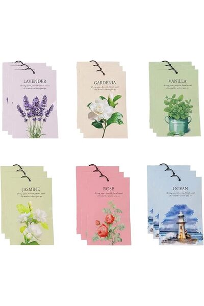 SYOSI 18 Pcs Scented Drawer Sachets with 6 Fragrances, Long Lasting Wardrobe ...