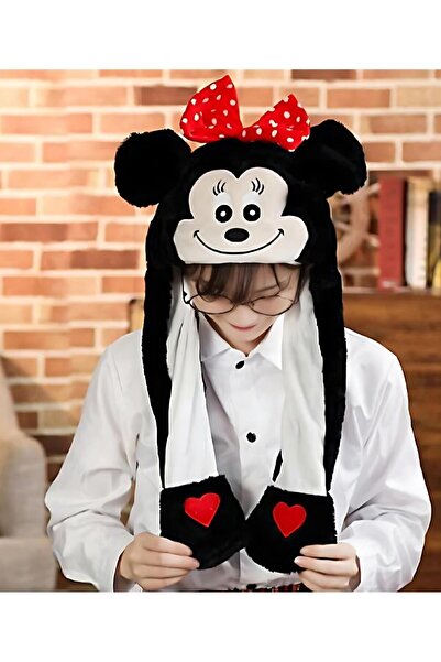Generic Brand Disney Minnie Mouse Bow Mouse Plush Furry Moving Ear Hat