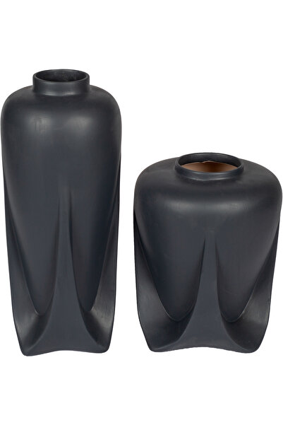 Herdekora Vază decorativă din ceramică Florence Set de 2 Antracit