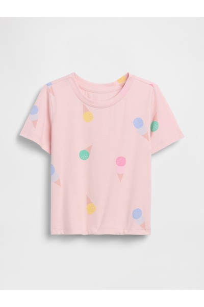 GAP Kız Bebek Açık Pembe Mix & Match Baskılı T-Shirt