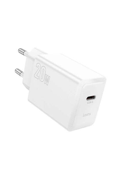 Hoco Încărcător Retea, PD20W 5V, 3A, 1xUSB-C, FastCharge - Alb