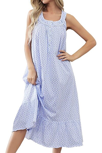 GENERAL FMIRREO Cotton Nightgown for Women Sleeveless Loungewear Comfy Soft S...