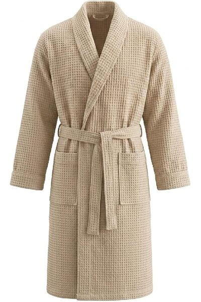 EBREEZZ Waffle Bathrobe, 280 GSM Cotton, Soft and Comfortable, Breathable Qui...