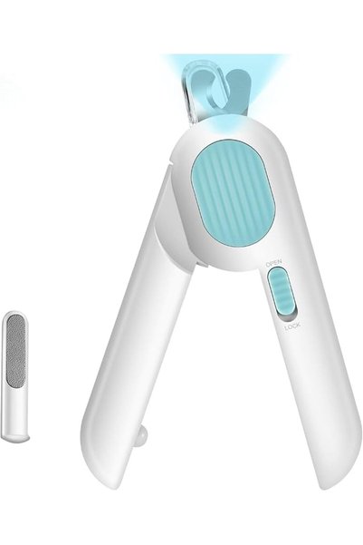 EXCEFORE مقص أظافر للقطط والكلاب مزود بإضاءة LED ومبرد أظافر - أداة تجميل آمن...