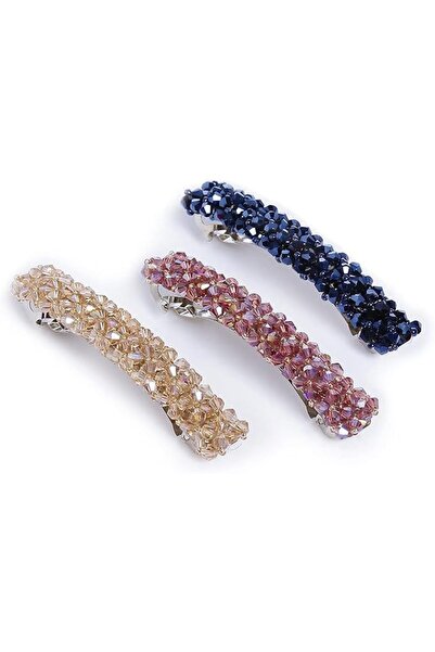 GENERAL 3 Pcs Crystal Hair Clips for Women Girls Kids Latest Stylish Party Fr...