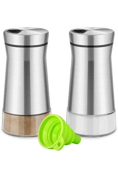NALACAL Salt and Pepper Shakers, with Adjustable Pour Hole, Stainless Steel S...