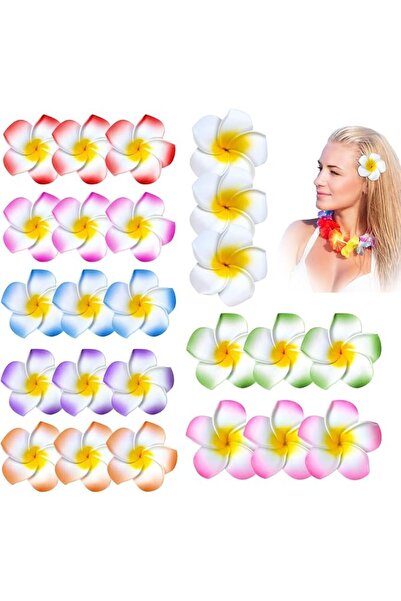 AZONEE 24 Pack Hawaiian Flower Hair Clips, 2.5 Inch Foam Hair Accessories Cli...