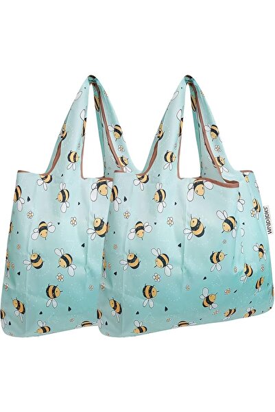 allydrew Foldable Tote Nylon Reusable Grocery Bag (Set of 2)