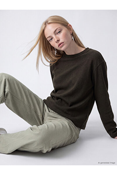 LC Waikiki Vizyon New Season Khaki Crew Neck Women's T-Shirt