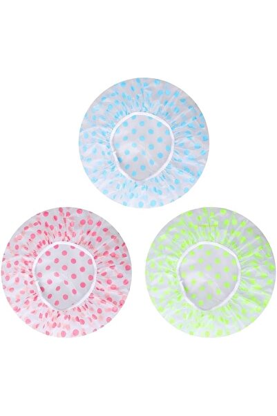 Pengxiaomei Shower Caps, 3 Pcs Waterproof Bath Caps Plastic Reusable Shower C...