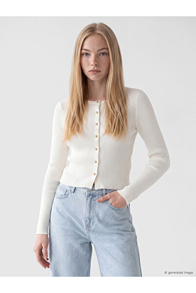 LC Waikiki Rmz Gi̇yi̇m Farkiyla Zero Roba Collar Women's Knitwear Cardigan