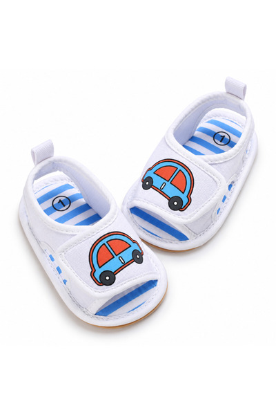 Hibobi Premium EU18-19 Baby Sandals, Cute Car Print Open-Toe Shoes with Hook-...