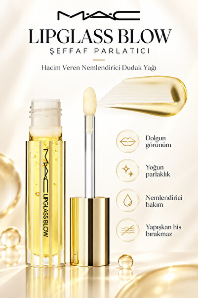 M.A.C Lipglass Blow Plumping Oil Transparent Gloss – Volumizing Moisturizing ...