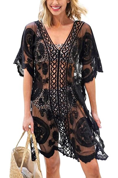 HALAMODO Women Cover Up Casual Bikini Swimsuit Blouses Bathingsuit Beach Tuni...