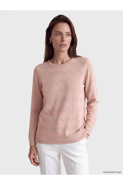 LC Waikiki I Zero Roba Collar Zigzag Embroidered Women's Knitwear Sweater fro...