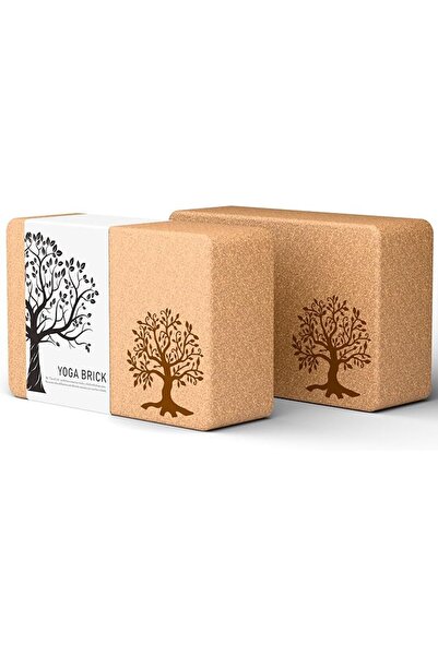 GENERAL Cork Yoga Blocks 2 Pack Set, Natural Cork Soft Non-Slip Yoga Blocks, ...