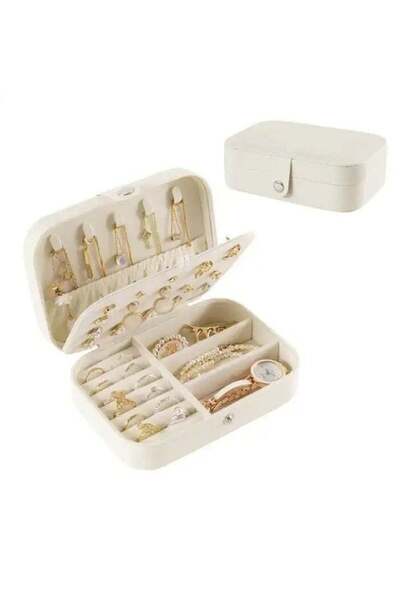 Hope PU Leather Jewelry Box for Women - Portable Ring & Jewelry Case Organize...