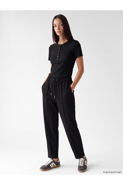 LC Waikiki Peak New Season Black Soft Touch Women's Sweatpants