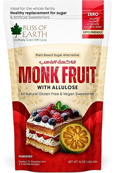 Bliss of Earth Monk Fruit Sweetener with Allulose, 454g | Natural Sugar Alter...