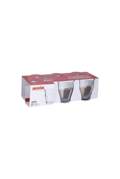 Generic طقم أكواب شاي زجاجية شفافة 6 قطع 210 مل MAS8434
