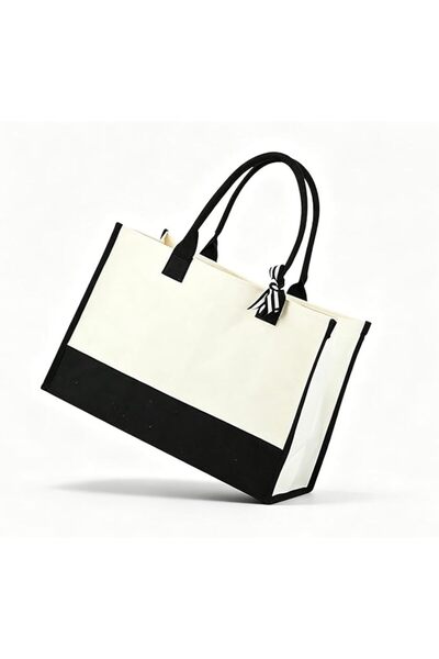 Duomama Stylish Laminated Canvas Beach Tote - Large Reusable Shopping Bag - D...
