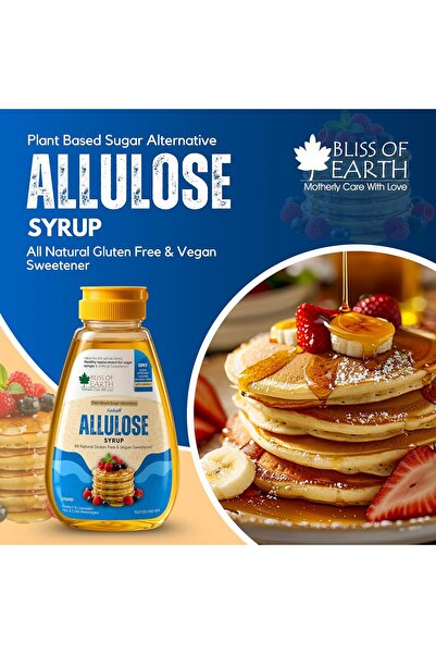 Bliss of Earth Allulose Syrup, 450g | Liquid Sugar Alternative for Baking Beverages and Daily Kitchen Use
