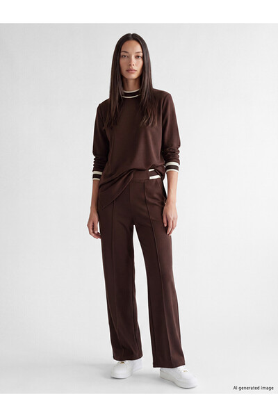 LC Waikiki Vizyon New Season Brown Soft Touch Women's Sweatpants