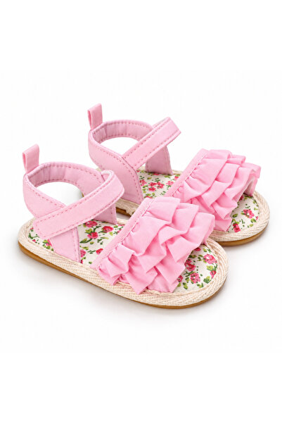 Hibobi Premium EU18-19 Baby Girl Sandals, Ruffle Open-Toe Shoes with Hook-and...