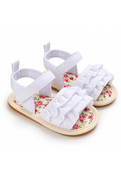 Hibobi Premium EU18-19 Baby Girl Sandals, Ruffle Open-Toe Shoes with Hook-and...