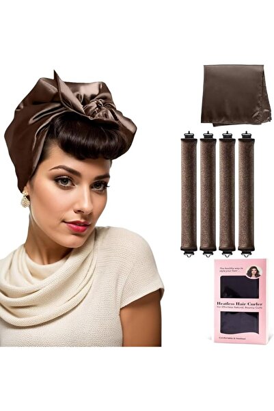 Generic Heatless Curl Overnight Blowout Rod, 4 Pieces, Jumbo Velvet Hair Roll...