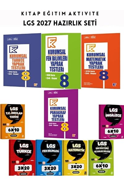 Bi bigelio 8.Sınıf Fen Bilimleri+Türkçe+Matematik Kurumsal Yaprak Testleri Fe...