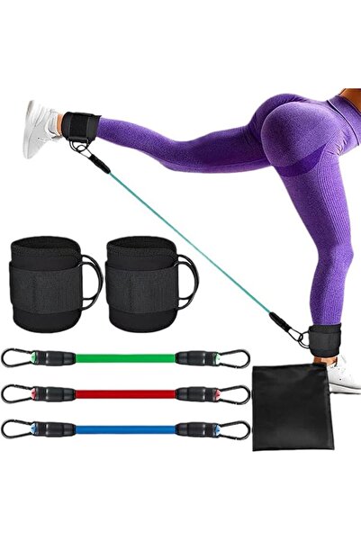 HASTHIP Ankle Straps,1Set Body Exercisers,Including 3pcs Tension Ropes、 2pcs ...