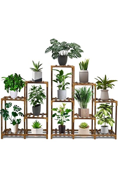 Arabest Wood Plant Stand Indoor, Multiple Plants Tiered Plant Shelf for Livin...