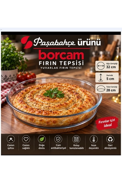 Paşabahçe Borcam 59484 Round Baking Tray 2850Cc 32cm 5 cm Deep