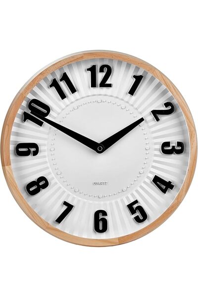 GENERAL ساعة حائط خشبية، 30 سم، ساعات حائط حديثة صامتة بدون تكتكة، ساعات زخرف...