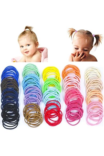 Generic 100 Pcs Small Elastic Hair Ties for Baby Girls, Soft Rubber Hair Band...