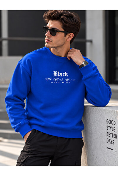 ENB1R MODA Unisex Crew Neck Minimal Patterned Sweatshirt Comfortable Fit Mode...
