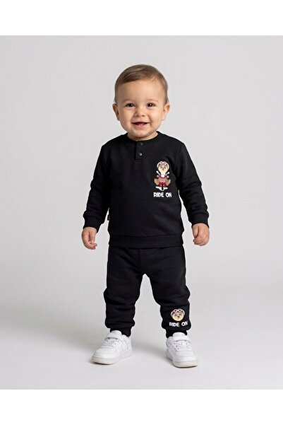 voyyo kids baby Baby Boy Winter 3 Thread Yarn Rastered Ride on Printed 6-9-12...