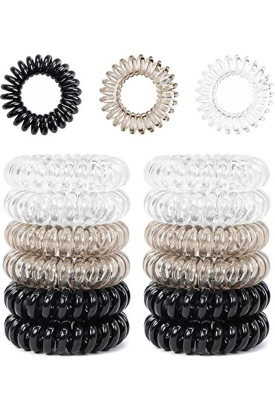 SYOSI Spiral Hair Ties for Women & Girls – Plastic Coil Bands, Traceless Pony...