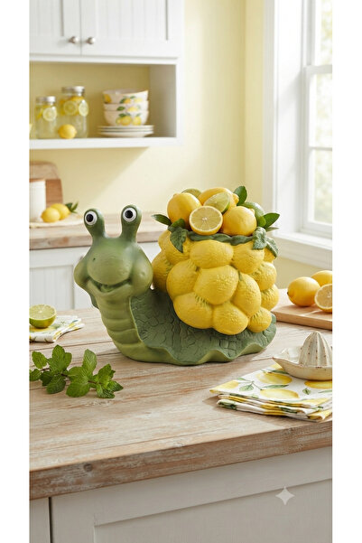 Dekoromi Limonlu Salyangoz Biblo El Boyaması Dekoratif Obje Kişiye Özel 27 x ...
