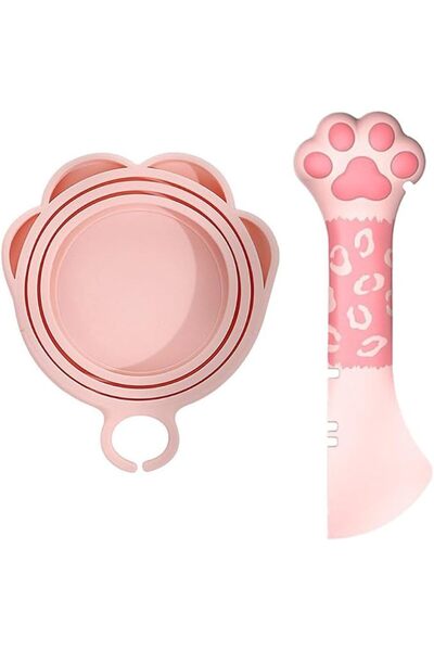 ASKIND Cat Food Can Lid, Universal Pink Claw-Shaped Can Opener Set with One L...