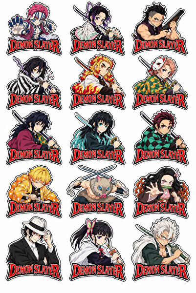Star Figür Demon Slayer Sticker Set 54 Pieces |   Anime Sticker Pack
