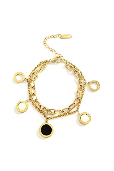Generic Brand Midnight Aura Charm Bracelet - 18K Gold Plated Stainless Steel