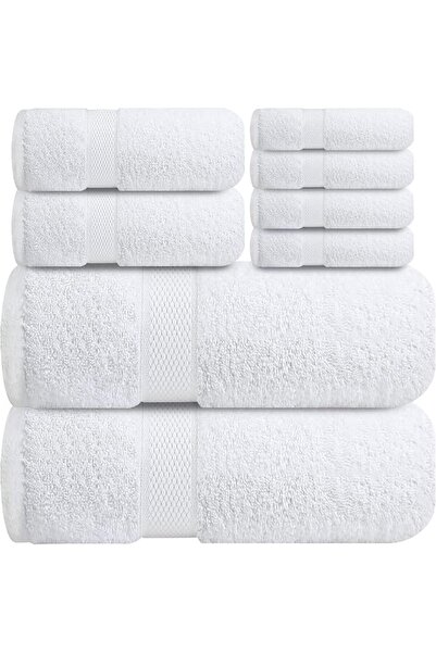 Infinitee Xclusives Premium Bath Towels Set - [Pack of 8] 100% Cotton Highly ...