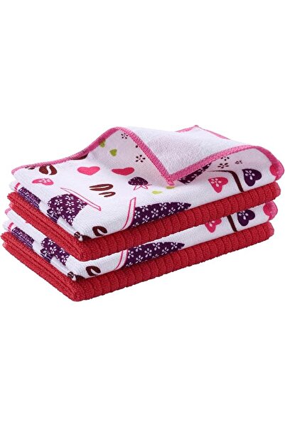 Lawazim Kitchen Wipers - 4 Piece, 40x48cm| Microfiber Wash, Detailing, Drying...