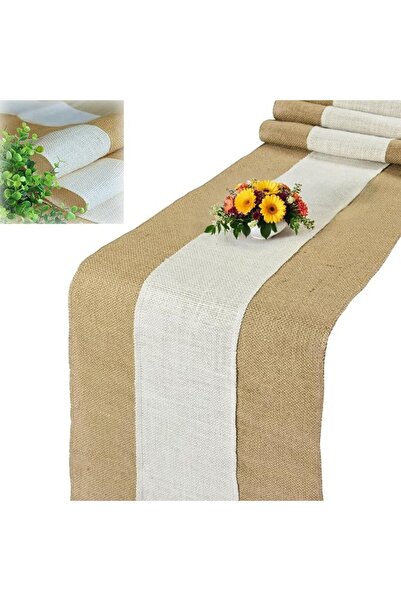 Duomama Rustic Farmhouse Burlap Table Runner - Dining & Party Decor - 30x180c...