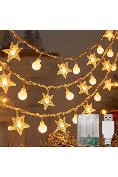 DORAIMI123 أضواء LED خيطية على شكل نجوم وفقاعات، بلون أبيض دافئ، بطول 10 أمتا...