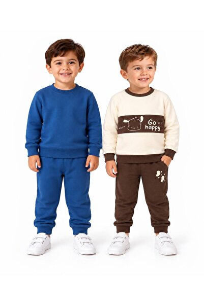 Milanlı Kids طقم بدلة رياضية موسمي للأولاد مكون من قطعتين (علوي وسفلي)